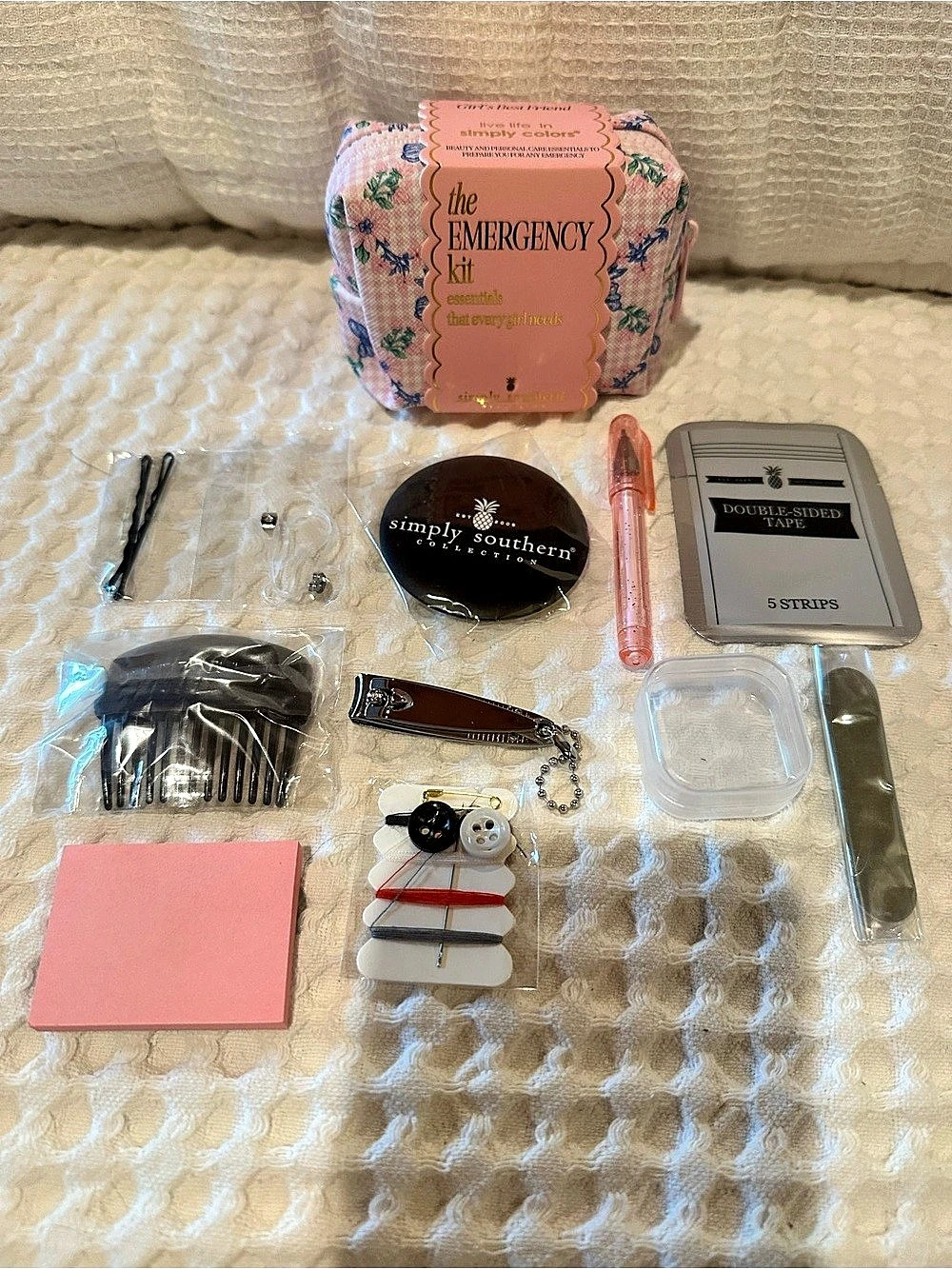 NWT Simply Southern Emergency Kit Floral in Pink